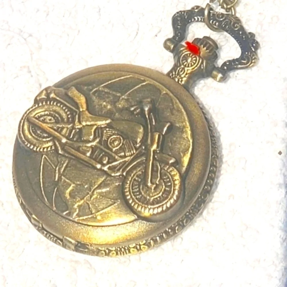 Strada Bronze Quartz Pocket Watch Motorcycle World